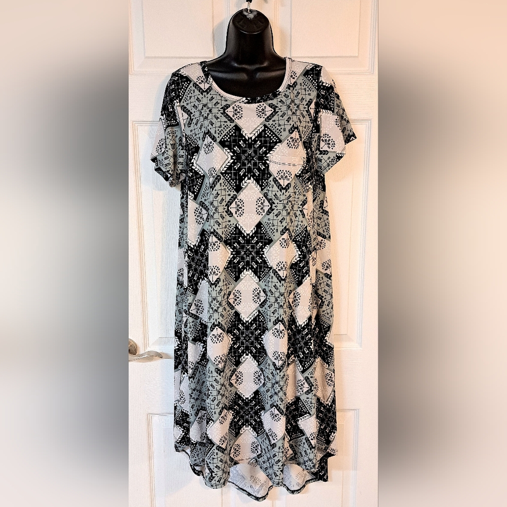 Lularoe Black, Gray & Khaki Pullover Dress